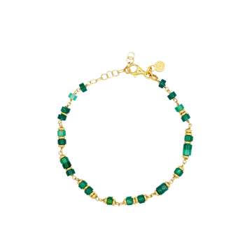 Pulsera Ágata Verde 20 Cm