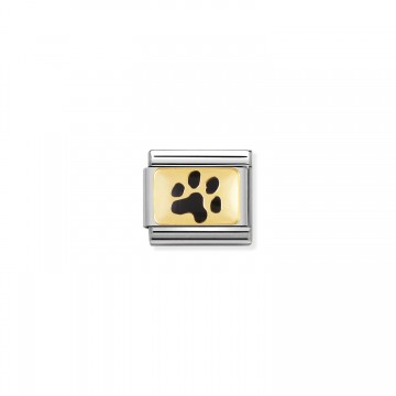 Black Paw Print - Gold and...