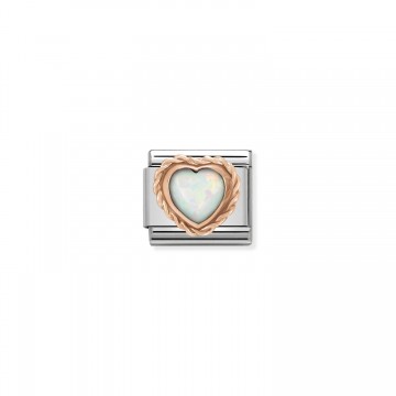Heart with Opal - Rose Gold