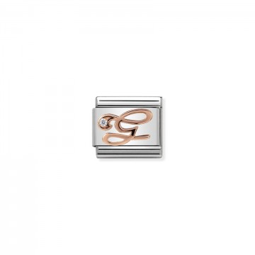 Letter G - Rose Gold With CZ
